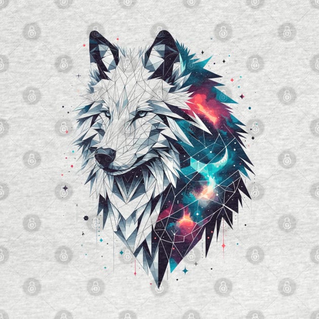 Cosmic Canine: Geometric Wolf by Graphic Wonders Emporium